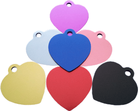 Aluminium heart shaped dog tags