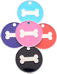 Enamelled dog tag bone design
