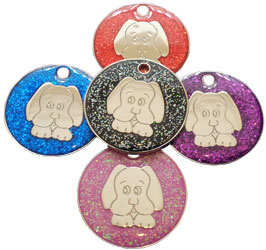 Glitter dog tag face design