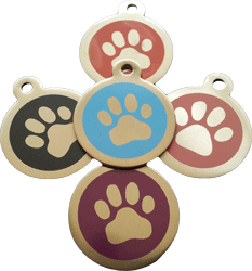 Paw print dog tag stainless steel